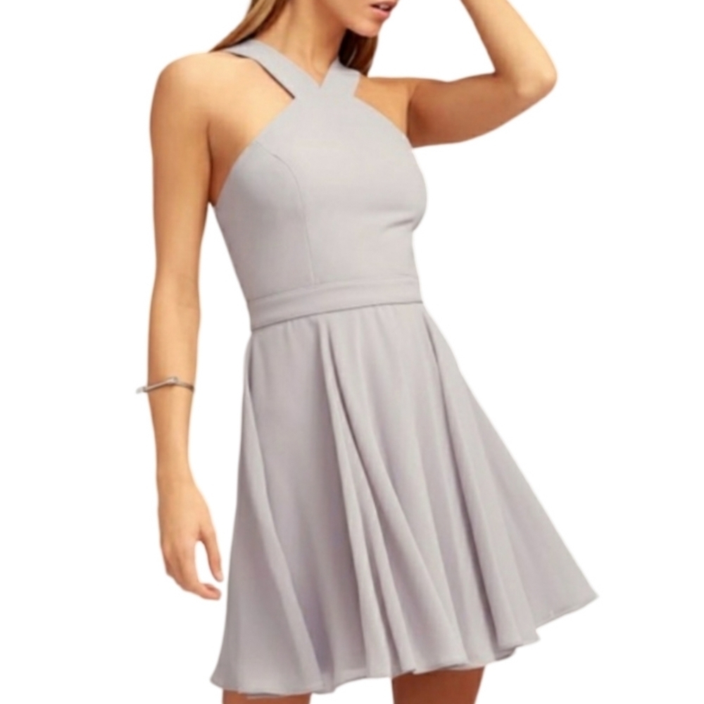 NWT Lulu's Gray Halter Skirt Dress